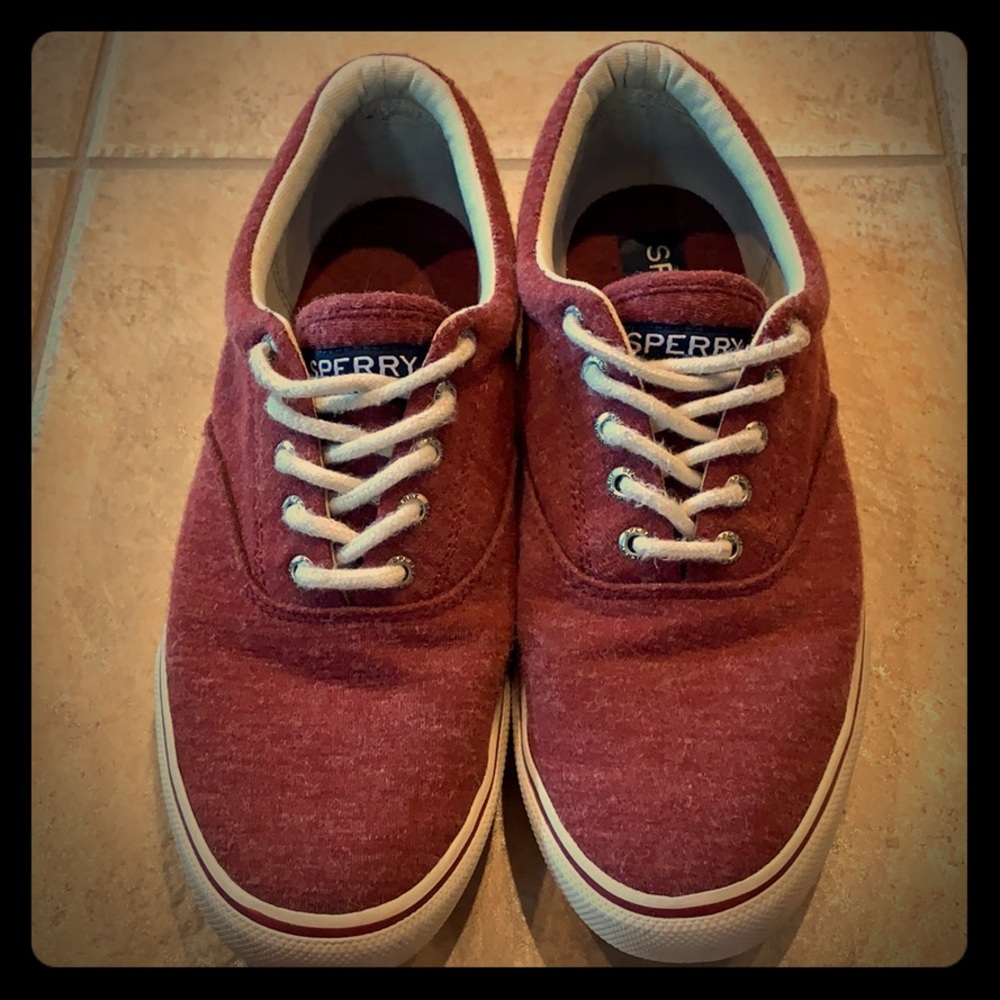 Reddish/ burgundy size 10 sperry shoes!